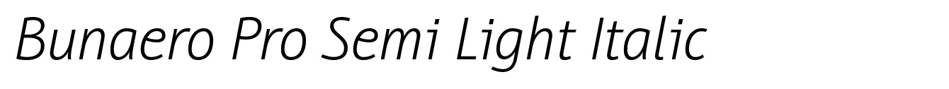 Bunaero Pro Semi Light Italic image